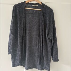Pull&Bear Charcoal Open-Front Cardigan